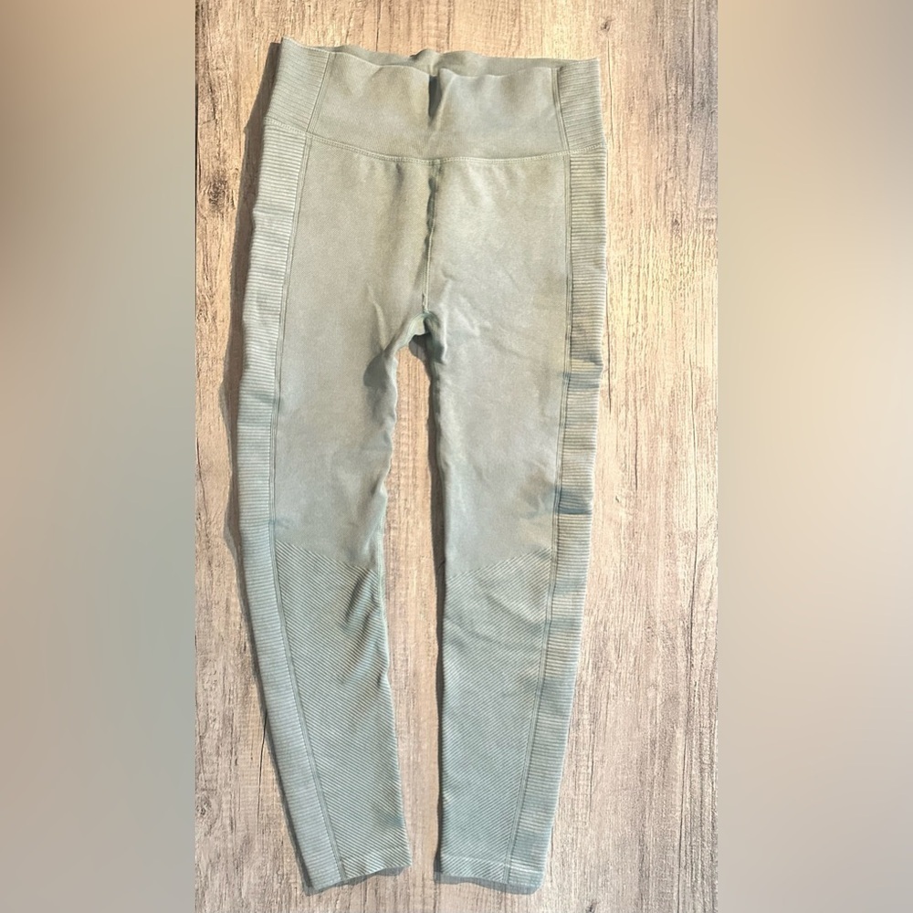 Harmony and Balance Green Ribbed Leggings Size Small